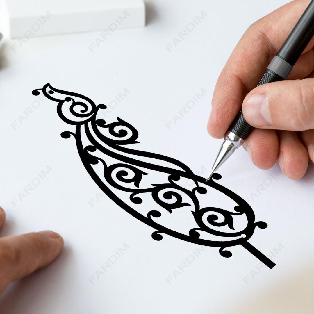 وکتور طرح نگاره سرو و مرغ کد A132446